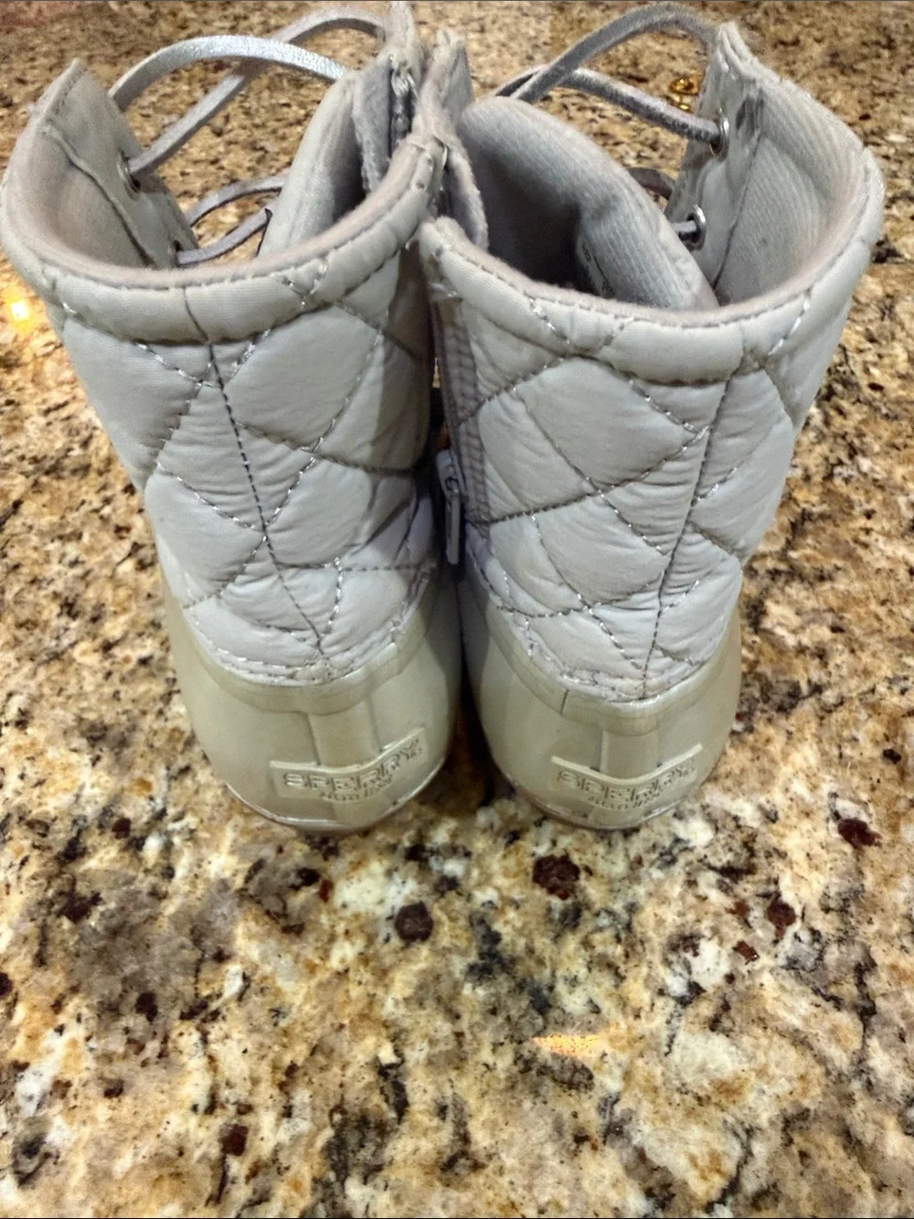 Sperry Silver Girls Waterproof Duck Boots